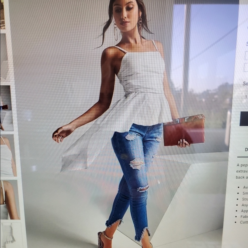 NWOT Venus white peplum top- so cool on!